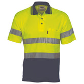 DNC Hi Vis Two Tone Cotton Back Polo with Generic Reflective Tape - short sleeve 3717