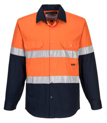 Portwest Hi-Vis Two Tone Regular Weight Long Sleeve Shirt with Tape MA101