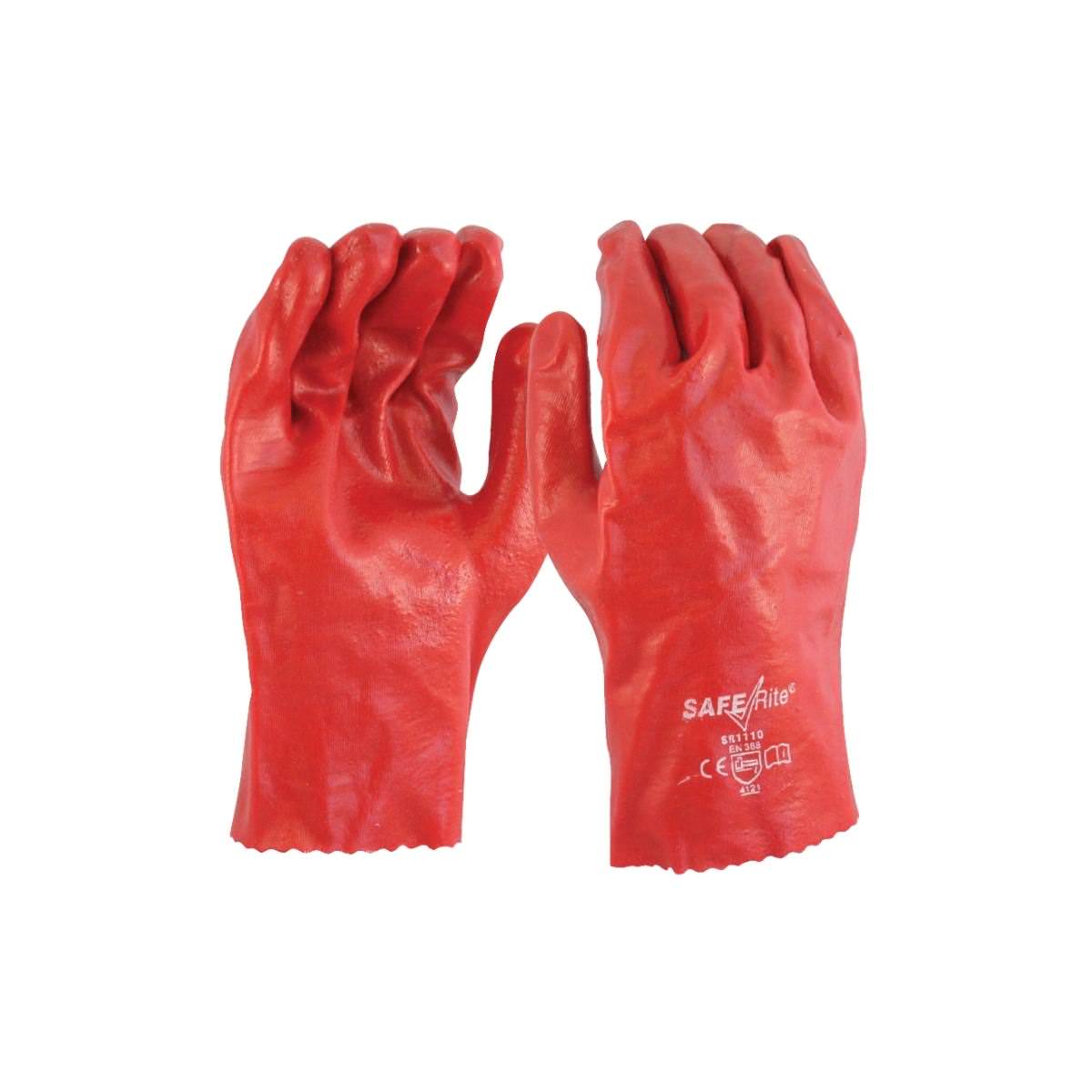 SafeRite® Red PVC Glove 27cm SR1110 (Pack of 12)
