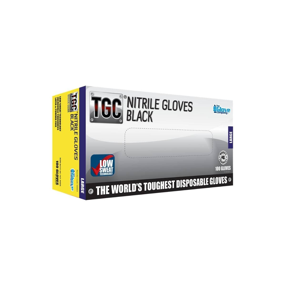 TGC Black Nitrile Disposable Gloves 160000 (BOX OF 100)