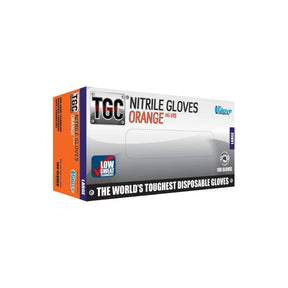 TGC Hi-Vis Orange Nitrile Disposable Gloves 160030 (BOX OF 100)