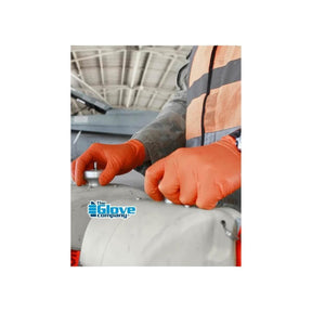 TGC Hi-Vis Orange Nitrile Disposable Gloves 160030 (BOX OF 100)