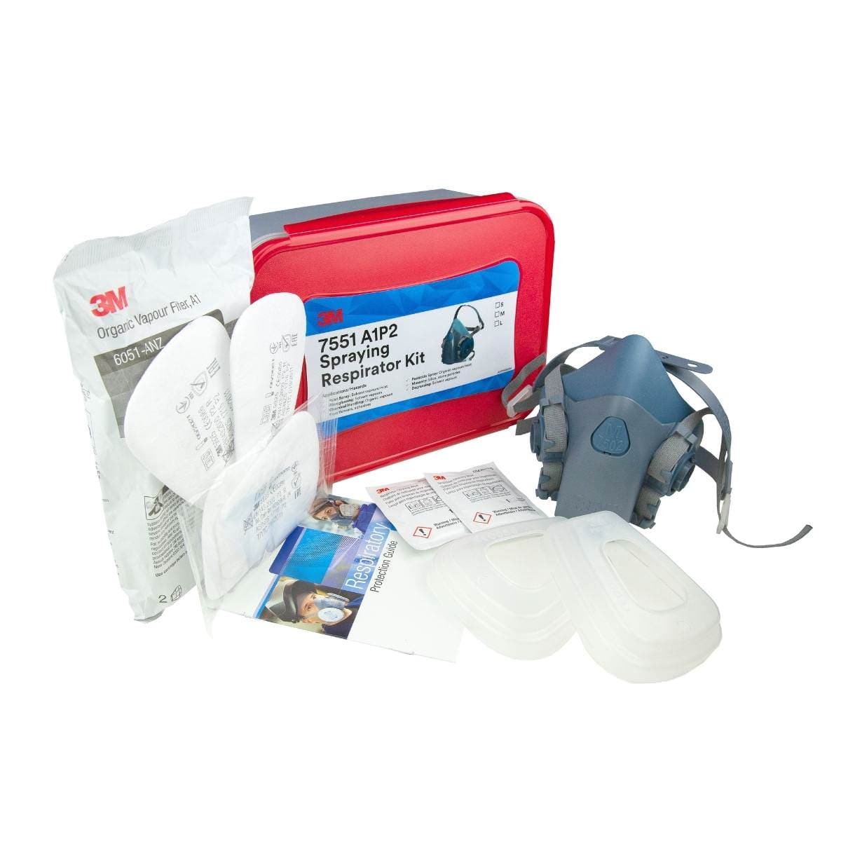 3M™ Spraying Respirator Kit 7551, includes Half Face Respirator 7500 Series (Each)