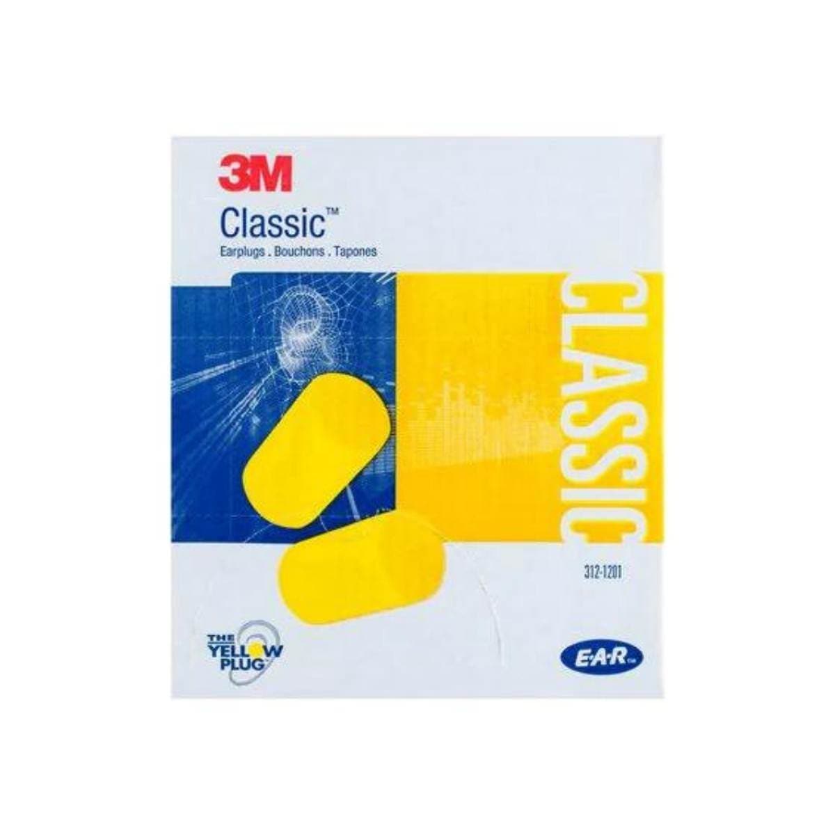 3M™ E-A-R™ Classic™ Uncorded Earplugs, Poly Bag 312-1201, Uncorded - 23dB (Class 4) (Box of 200)