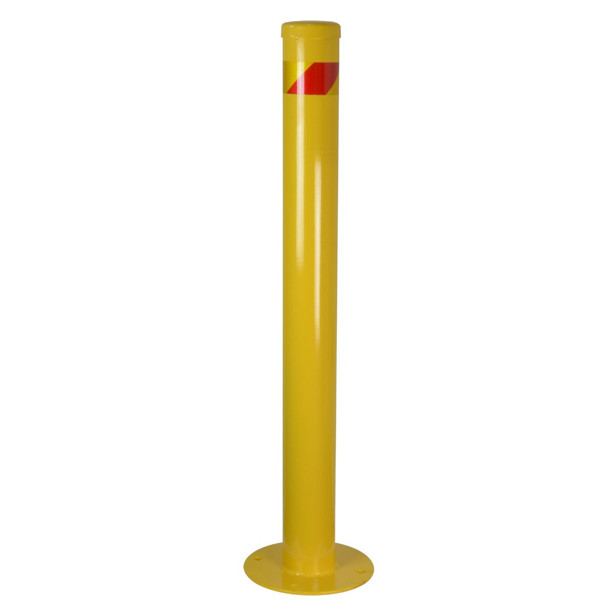 Maxisafe Yellow Steel Bollard with Reflective Red Stripe BSB792 (Each)