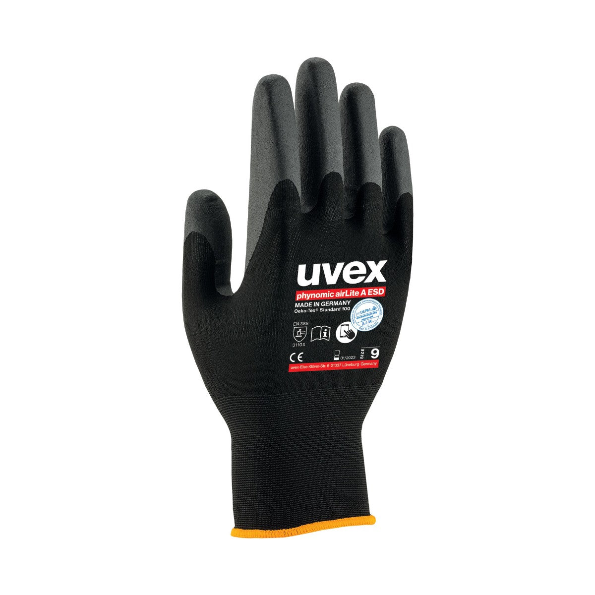 uvex Assembly Gloves uvex Phynomic AirLite A ESD 60038 (Pack of 10)